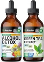 BIO KRAUTER Alcohol Detox Tincture 4 Fl. Oz. & Green Tea Extract Tincture 4 Fl. Oz.