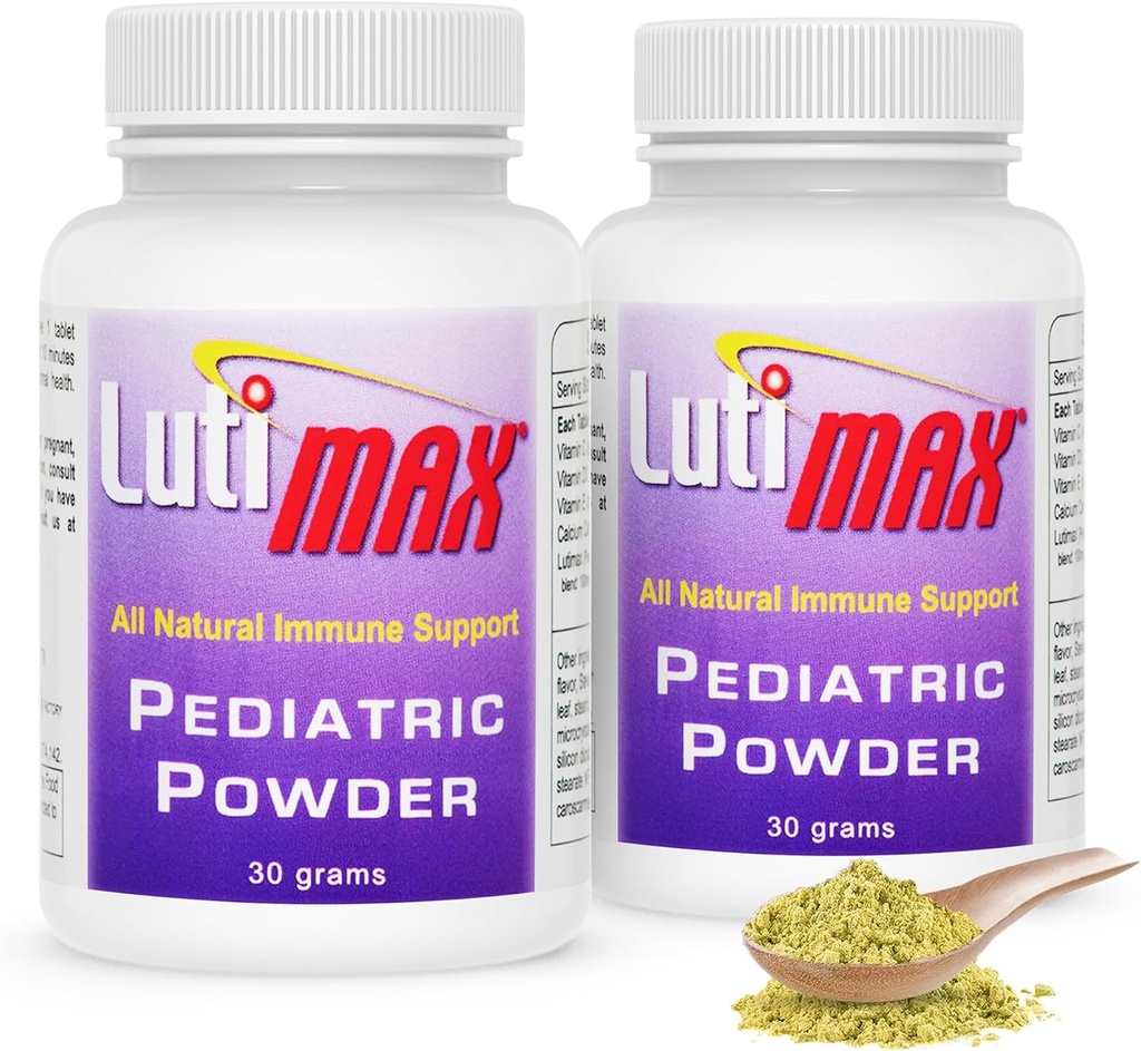Lutimax Pediatric Powder Brain Supplement with Luteolin & Rutin for Kids - Memory, Focus, Muscle & Immune Support Brain Supplements - Nootropic Antioxidants - 200 Servings