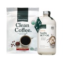 Natural Force Organic Clean Coffee + Creamy Vanilla MCT Oil Bundle – Flavored MCT Creamer & Modd & Mycotoxin Δωρεάν Καφές – Μη ΓΤΟ, Κέτο, Παλαιό, και Vegan - 12 Oz Bag και 16 Oz Glass Bottle