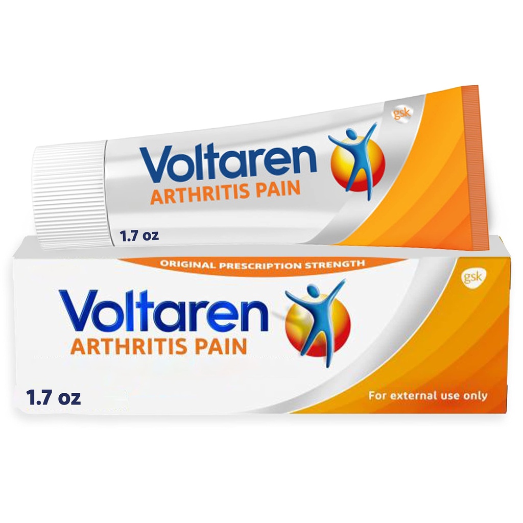 Voltaren Αρθρίτιδα Πόνος Gel για Ισχυρή Επίκαιρη Αρθρίτιδα Πόνος Ανακούφιση με Δικλοφενάκη, Δεν απαιτείται συνταγή - 1.7 oz/50 g Tube