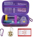 MGZNMTY Travel Carrying Case Συμβατό με το Asthma Inhaler Spacer για ενήλικες και παιδιά, Μάσκες, Inhaler Holder με Asthma Alert Tag και ιατρική κάρτα, Carabiner (μόνο περίπτωση) (Galaxy)