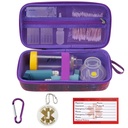 MGZNMTY Travel Carrying Case Compatible with Asthma Inhaler Spacer for Adults and Children, Masks, Inhaler Holder with Asthma Alert Tag and Medical Card, Carabiner (Only Case) (Galaxy)