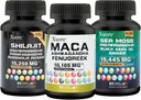 Bundle of Sea Moss, Shilajit, Maca, Black Seed Oil, Ashwagandha, Ginger, Shilajit, Rhodiola Rosea, Panax Ginseng, Maca Root, Fenugreek, Trifibranol100X, Όλα σε 1 Συμπληρώματα (1 Pack)