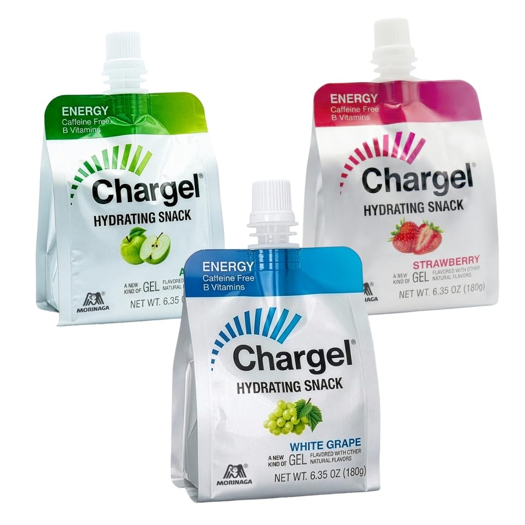 Chargel Variety Value, Caffeine-free Instant Energy Gel Running, Biking, προπόνηση, Πεζοπορία Απαραίτητα για γυναίκες & άνδρες, Δώρα για δρομείς - Carbs Βιταμίνες, Χωρίς γλουτένη - Συσκευασία των 18 Gels - 6.35oz Κάθε