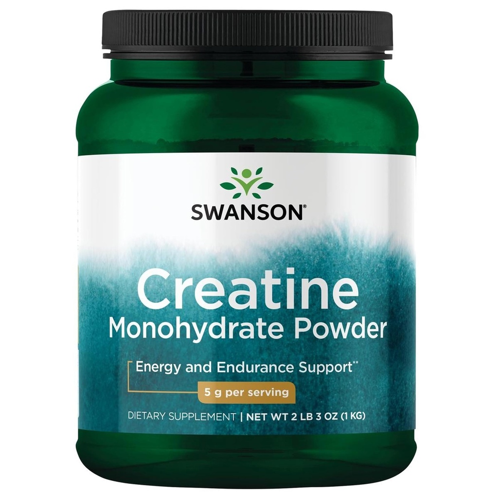 Swanson Creatine Monohydrate Powder, Μικρονωμένο, 5g ανά υπηρεσία, 200 μερίδες (1kg)