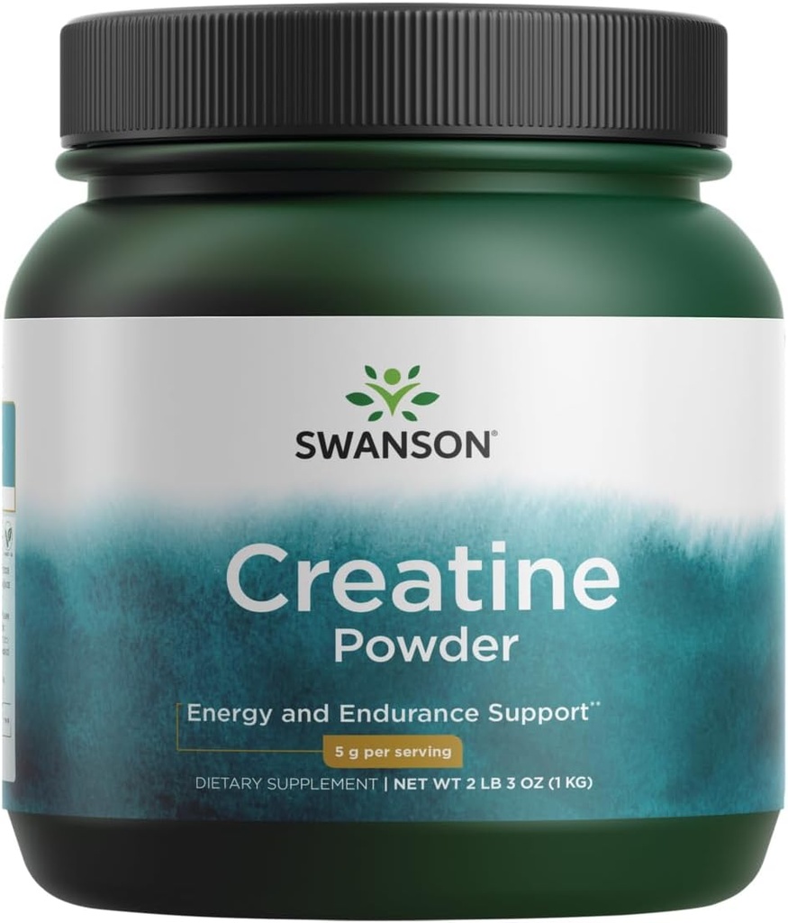 Swanson Creatine Monohydrate Powder, Μικρονωμένο, 5g ανά υπηρεσία, 200 μερίδες (1kg)