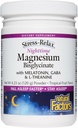 Natural Factors Stress-Relax Nighttime Magnesium Bisglycinate - Supports Sleep & Relaxation* - with Melatonin, L-Theanine & GABA - Tropical Flavor - 4.23 oz