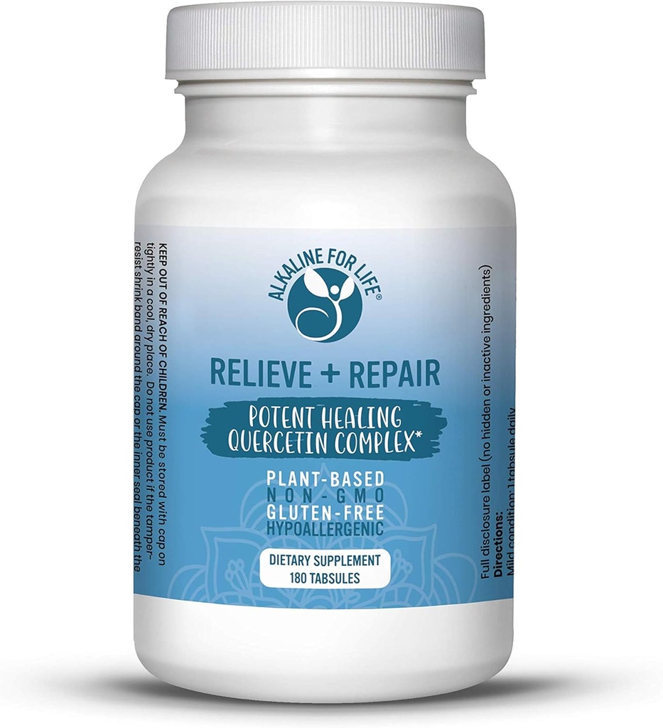 Ανακούφιση + επισκευή Quercetin 1000mg, σκόνη χυμό Ρόδι, OPC Αντιοξειδωτικά συμπλήρωμα - Pure Quercetin Dihydrate -Preferred Form for Bioavailability (180 Easy to Swallow Tabs)