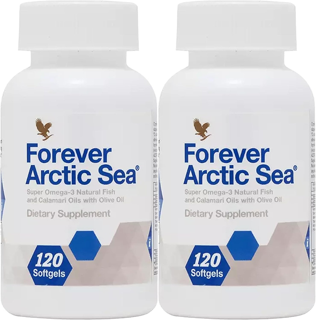 Forever Living - Arctic Sea Omega-3 Supplement - EPA και DHA Blend για την υγεία της καρδιάς, του εγκεφάλου και των ματιών - Gluten-free - 240 Softgels (πακέτο του 2)