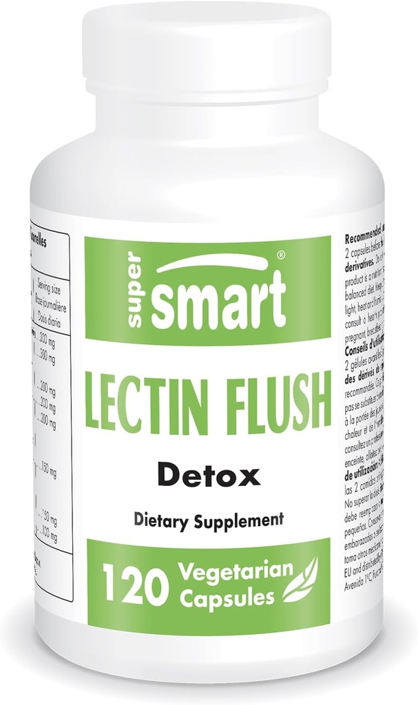 Supersmart - Lectin Flush (Advanced Formula) - Lectin Blocker Supplement - Advanced Shield & Defense 
