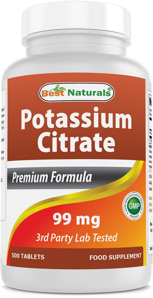 Best Naturals Κιτρικό κάλιο 99mg 500 δισκία - 3ο εργαστήριο μέρος δοκιμαστεί