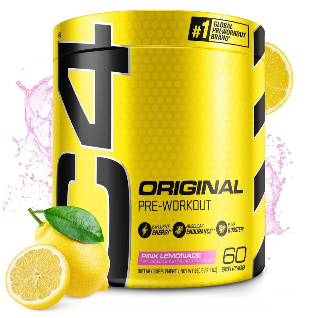 Cellucor C4 αρχικός πριν από την προπόνηση σκόνη ροζ λεμονάδα βιταμίνη C για την ανοσοποιητική υποστήριξη ζάχαρη δωρεάν προεργασία ενέργεια για άνδρες & γυναίκες 150mg καφεΐνη + βήτα αλανίνη + κρεατίνη 60 εξυπηρετούν