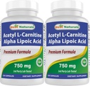 Best Naturals Acetyl L-καρνιτίνη και Alpha Lipoic Acid 750 mg 120 κάψουλες (120 Count (Pack of 2))