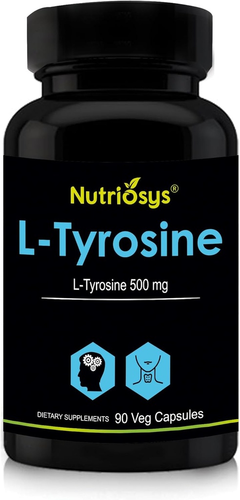 L Tyrosine 500mg – Φυσικό Nootropic συμπλήρωμα για την εστίαση, Mood & Mental Clarity 500 mg κάψουλες με καθαρό L-Tyrosine 