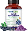 FineLand Wild Blueberry 10:1 Extract, 6.000 mg Δύναμη, 120 Vegan Κάψουλες, Πλούσια σε Flavonoids & Ανθοκυανίνες, Αντιοξειδωτική Υποστήριξη για την Υγεία του εγκεφάλου & της καρδιάς, 4-Month Supply, Non-GMO Made in USA