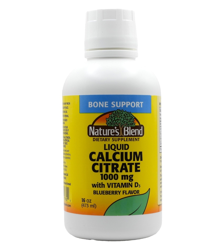 Υγρό ασβέστιο Κιτρικό 1000mg με D3 16 fl oz Υγρό βατόμουρο