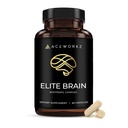 Elite Brain - Nootropic Συμπλήρωμα για Εστίαση, Μνήμη & Διανοητική Καθαρότητα - ALCAR, Lions Mane, ALA, L-Θεανίνη, Βιταμίνη B Complex - Φυσική Ενέργεια, Χωρίς καφεΐνη (60 κάψουλες)