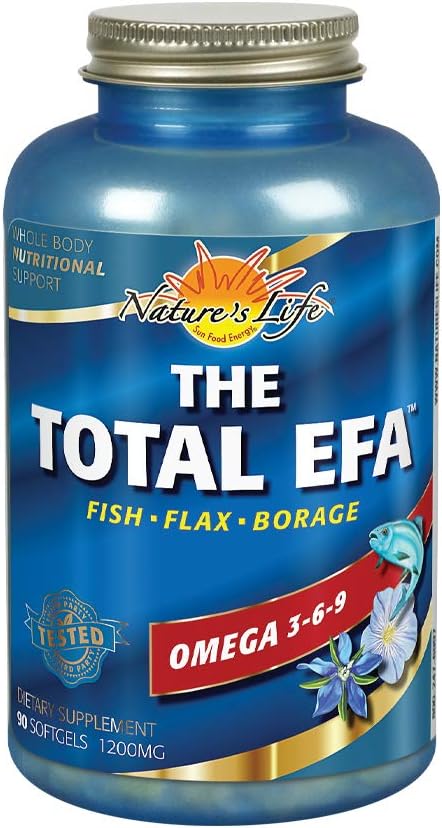 Η ζωή της φύσης Το συνολικό ιχθυέλαιο EFA w/Organic flaxseed & Borage Oils 