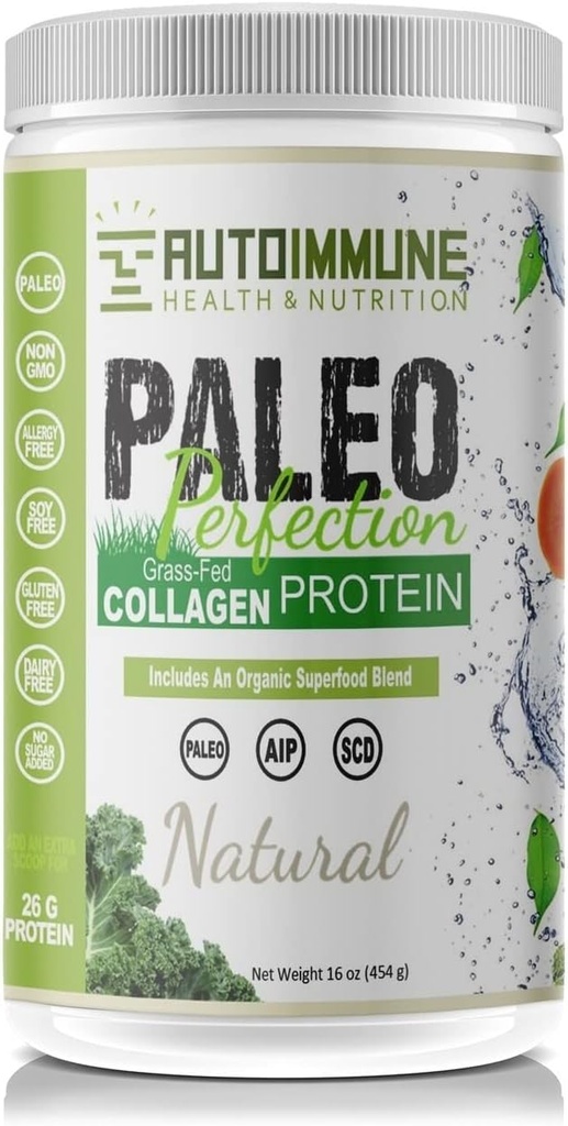 Paleo Protein Powder (Paleo Perfection), Grass-Fed Beef Collagen, Autoimmune Protocol (AIP), Keto, ειδικό υδατάνθρακες (SCD), Compliant/Νομικά - Φυσικό (1 lb, 30 εξυπηρετούν)