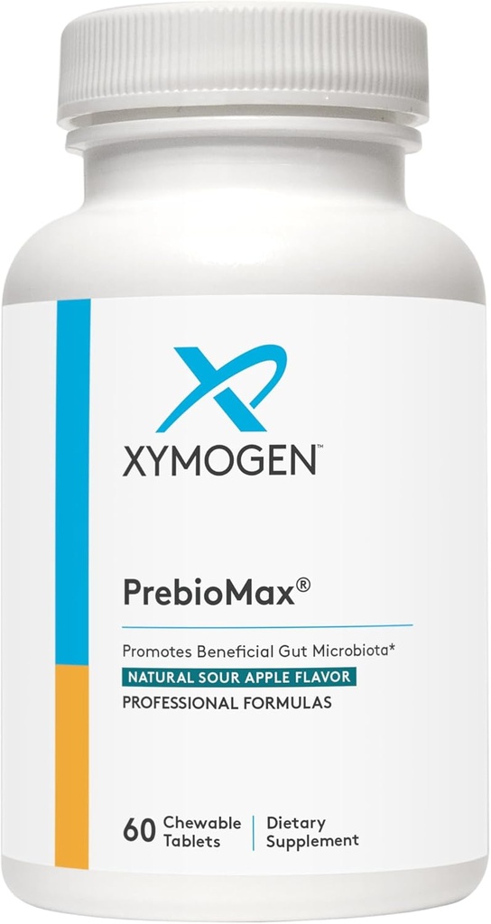 XYMOGEN PrebioMax Prebiotic Fiber Supplement - Xylooligoσακχαρίτες (XOS) για να βοηθήσει στη διατήρηση της Digestive Υγείας + Υποστήριξη Υγιεινή μικροβιακή δραστηριότητα στο GI Tract - Sour Apple (60 Μασώμενα δισκία)