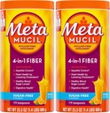 Metamucil, Daily Psyllium Husk Powder Supplement, Sugar-Free Powder, 4-in-1 Fiber για Digestive Health, Orange Flavored Drink, 114 κουταλάκια του γλυκού, 1,4 Λίρες (Pack of 2)