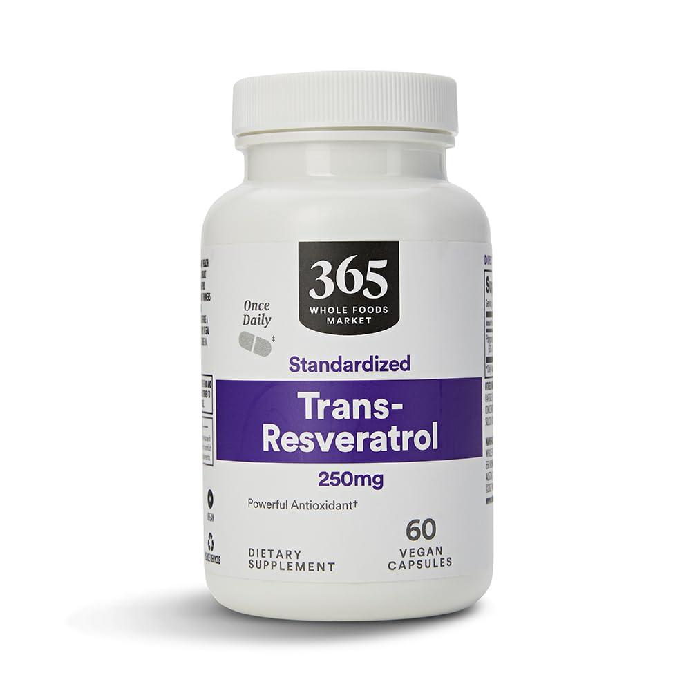 365 από ολόκληρη την αγορά τροφίμων, Transresveratrol 250Mg, 60 κάψουλες Vegg