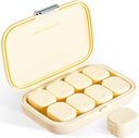 Daily Pill Organizer, 8 διαμερίσματα Φορητή θήκη χάπι, Moisture-Proof Pill περίπτωση, Pill dispensers, Travel Pill Container, για να κρατήσει Βιταμίνες χάπια Cod Liver Oil Regular Tablets (Cream White)