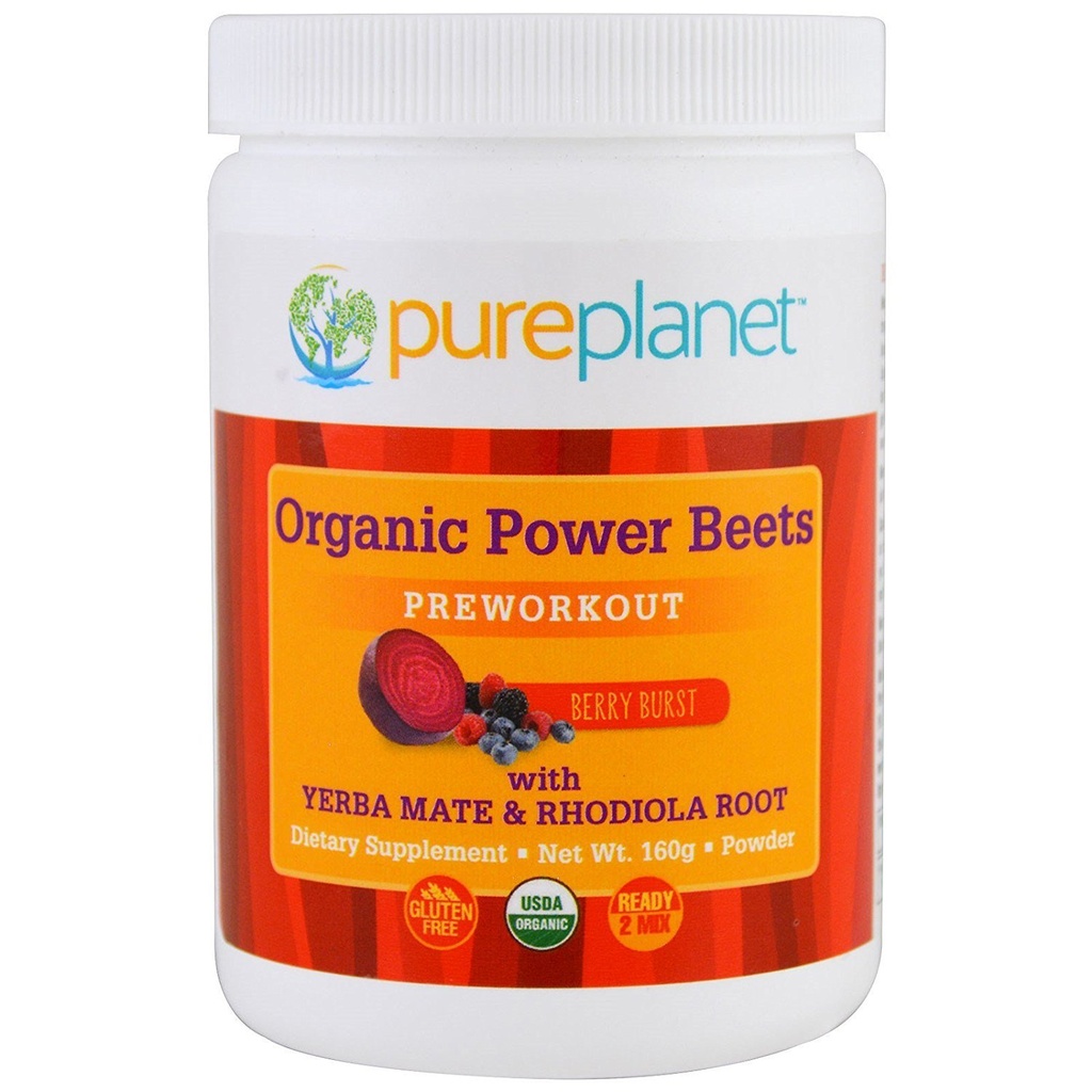 Pure Planet Organic Power Beets Preworkout Μπέρι Burst 160 g