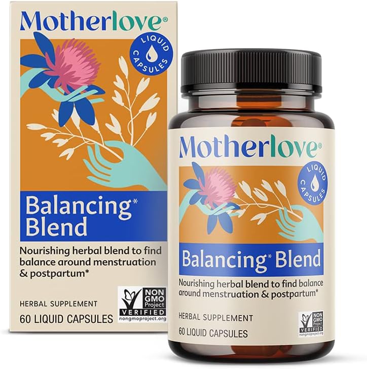 Motherlove Balancing Blend (60 Liquid caps) Βότανο συμπλήρωμα για την Περιόδου & Postpartum Ορμονική Υγεία—Non-GMO, Βιολογικά Βότανα, Vegan, Kosher
