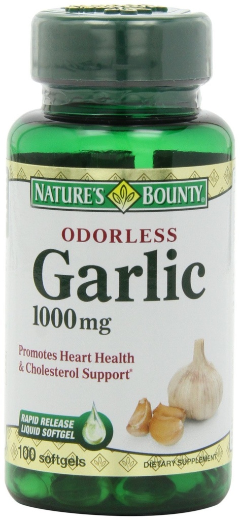 Nature's Bounty Garlic Extract 1000 mg, 100 Rapid Release Softgels (Pack of 6)