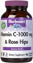 Bluebonnet Διατροφή Βιταμίνη C-1000 mg Plus Rose HIPS Φυτικά Capules, για την Ανοσοποιητική Υγεία, για Αντιοξειδωτική Προστασία, Χωρίς Σόγια, Χωρίς Γλουτένη, Μη ΓΤΟ, Κοσέρ, Χωρίς Γαλακτοκομικά, Vegan, 90 Μέτρα