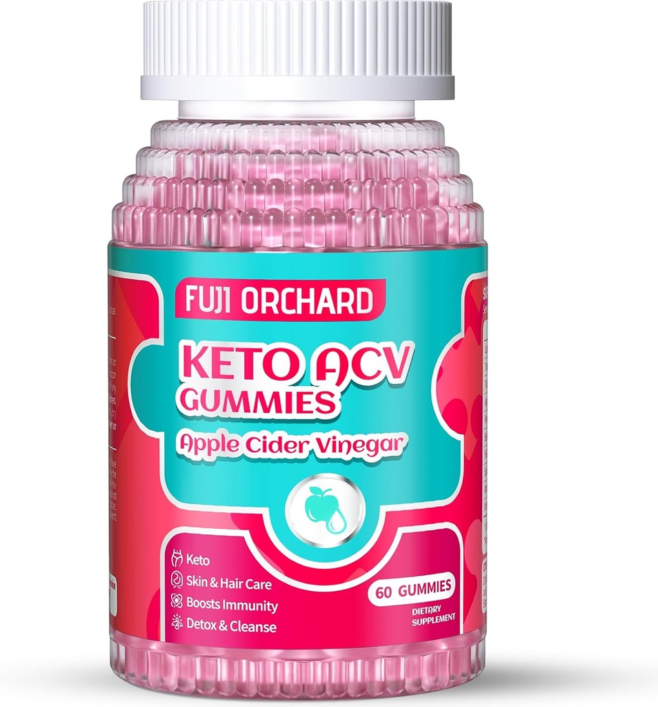 Keto ACV Gummies for Weight Loss - Delicious 1500MG Μηλίτης Ξύδι με Μητέρα, Προβιοτικά, Βιταμίνες B6 & B12, Vegan & Non-GMO - Υποστηρίζει Μεταβολισμός & Fat Burn για γυναίκες, 60 Vegan