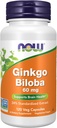 NOW Συμπληρώματα Τροφίμων, Ginkgo Biloba 60 mg, 24% Standardized Extract, Μη ΓΤΟ Έργο Επαληθευμένο, 120 κάψουλες Veg