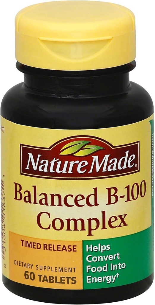 Nature Made Balanced Vitamin B- 100 Complex Tablets 60 ea (πακέτο των 5)