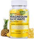 Μαγνήσιο Γλυκινικό Gummies 1000mg, χωρίς ζάχαρη Συμπληρώματα μαγνησίου Κάλιο Μασώμενο για ενήλικες με L-Θρεονικό για τον ύπνο, την υποστήριξη του σώματος και την χαλάρωση, 90 Mango Ανανάς Gummies