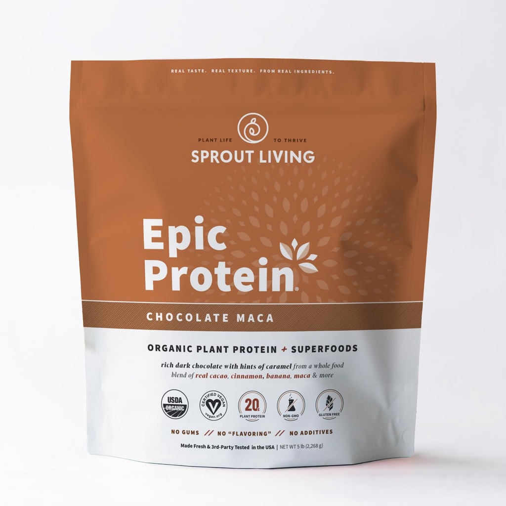 Πρωτεΐνη, Πρωτεΐνες & Superfoods με βάση φυτά σκόνη, σκόνη σοκολάτας Maca 20 γραμμάρια οργανική πρωτεΐνη σκόνη, Vegan, μη γαλακτοκομικά, μη-ΓΤΟ, χωρίς γλουτένη, χαμηλή ζάχαρη (5 Λίρες, 60 σερβίτσια)
