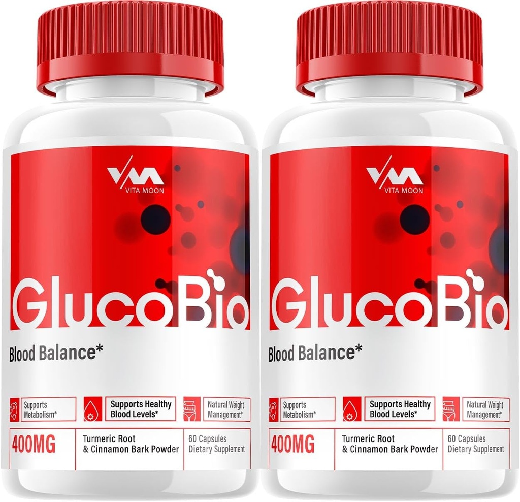 (2 Pack) Gluco Bio Healthy Vitamin Support Supplement - Advanced Formula GlucoBio, Gluco Bio Maximum Strength Reviews, 120 Capsules