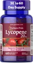 Puritan's Pride Premium Lycopene 20mg, Συμπλήρωμα διατροφής για Prostate, Antioxidant, Heart Health, και συνολική υποστήριξη υγείας, 1 μήνα προσφοράς, 60 Rapid Release Softgels
