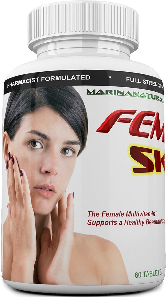 FEMVIT Skin Multivitamin, Multi-Minerals & Herbal Extracts για Νεότερο Δέρμα. Αντιγηραντικό, Αντιρυτιδικό με Κολλαγόνο, Υαλουρονικό Οξύ και Βιοτίνη. 60 δισκία (Όχι Κρέμα)