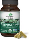 ORGANIC INDIA Tulsi Holy Basil Κάψουλες - Holy Basil Leaf Supplement, συμπλήρωμα βοτάνων, ανοσοποιητική υποστήριξη, ανακούφιση στρες, Vegan, χωρίς γλουτένη, Kosher, οργανικά, μη ΓΤΟ - 60 κάψουλες