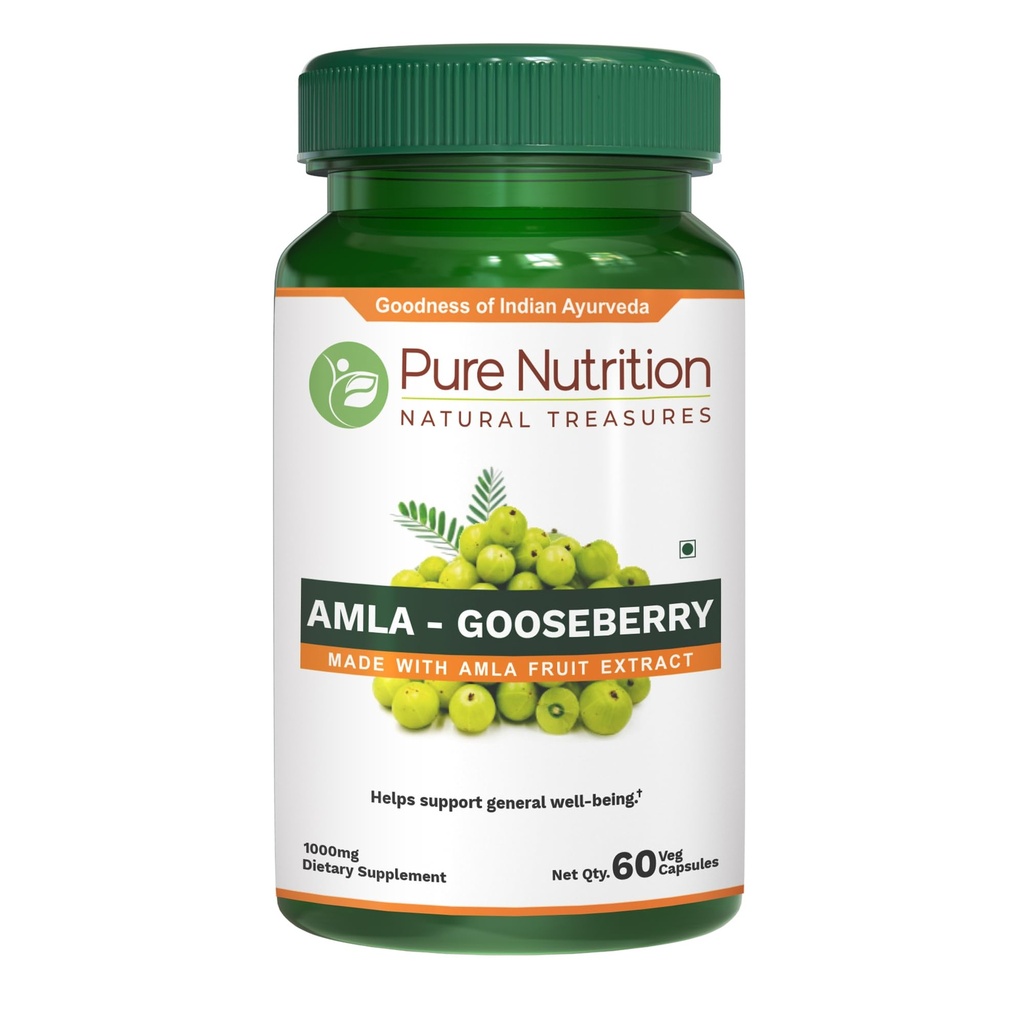 Αμιγής Διατροφή Amla Extract 1000mg ανά Σερβίρισμα. (ισοδύναμο με 8000 mg σκόνης φρούτων Amla) Μη ΓΤΟ 