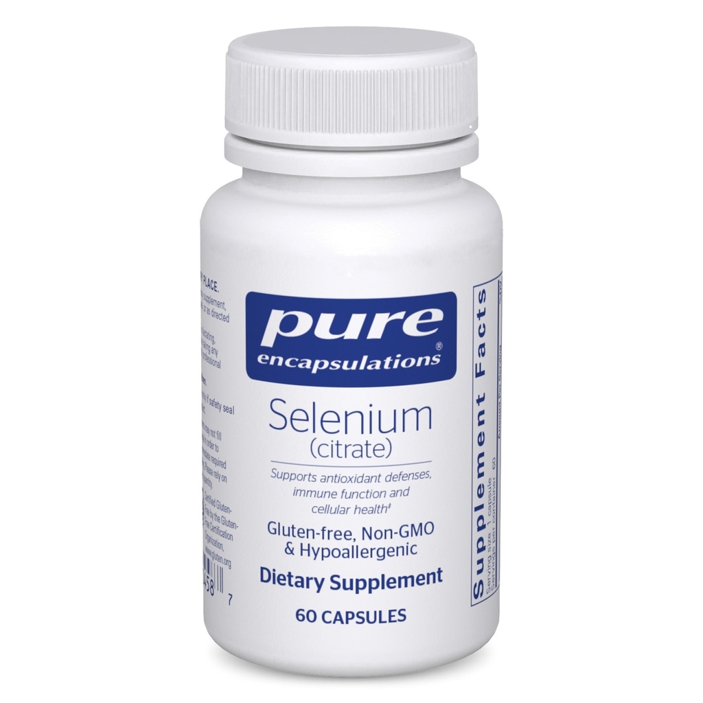 Pure Encapsulations Selenium (Citrate) - for Immune System Support & Cellular Health - Antioxidant Supplement - Supports Blood Flow* - Gluten Free & Vegan - 60 Capsules