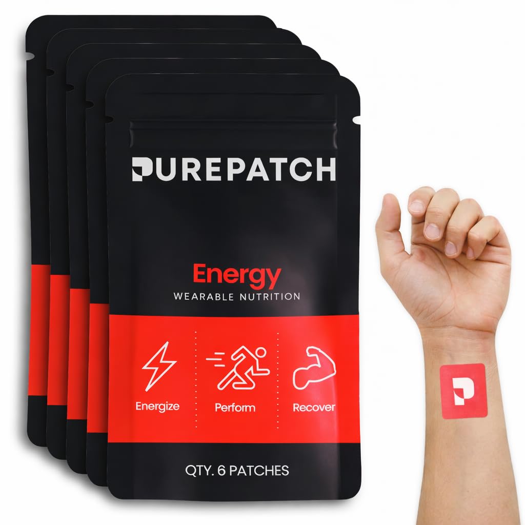 Pure Patch® Energy Patch – Botanical-Inspired Topical Patch with Caffeine, Amino Acids, and Electrolyte Blend – Μη απορροφήσιμη μορφή – 30 Patches