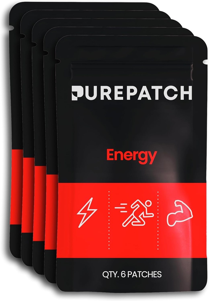 Pure Patch® Energy Patch – Botanical-Inspired Topical Patch with Caffeine, Amino Acids, and Electrolyte Blend – Μη απορροφήσιμη μορφή – 30 Patches