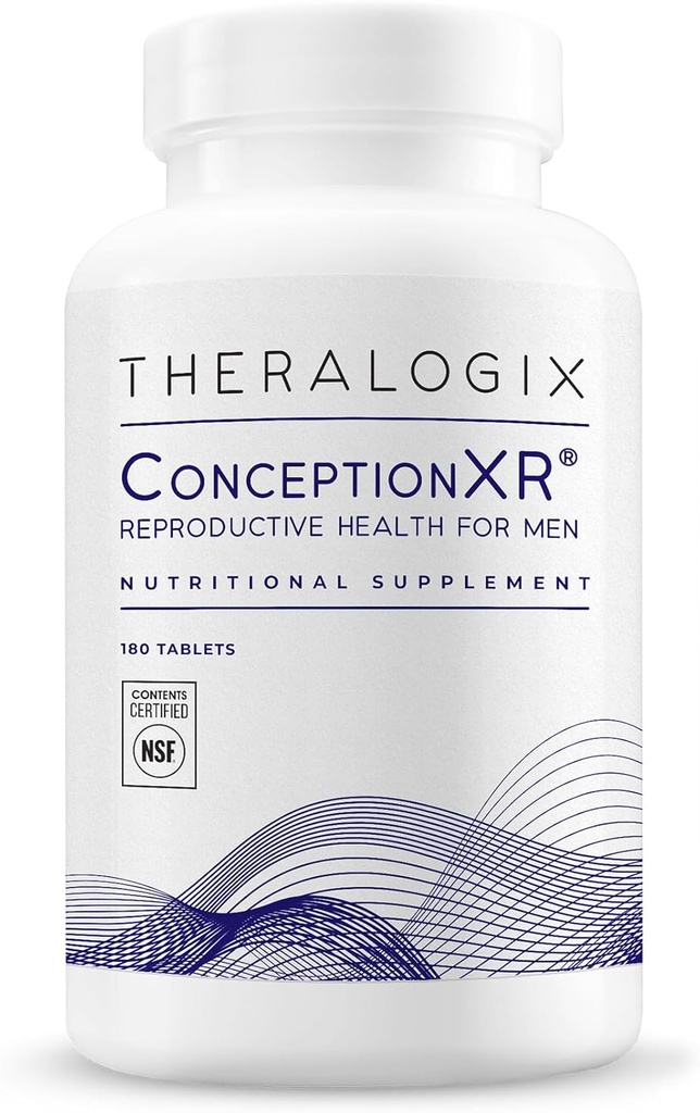 Theralogix ConceptionXR Αναπαραγωγική Υγεία για τους άνδρες, Ανδρικές Προκαταλήψεις Βιταμίνες για την υποστήριξη γονιμότητας, Ανδρική Γονιμότητα Συμπληρώματα για το σπέρμα Υγεία, NSF Πιστοποιημένο - 180 Tabs (90-Day Supply), Unflavor