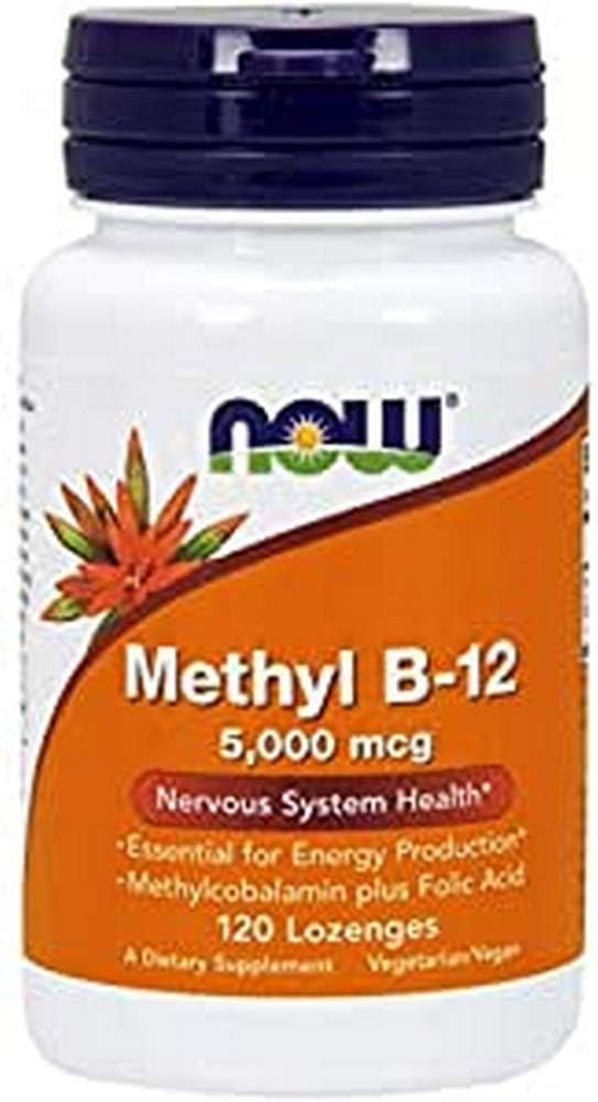 NOW Foods Methyl B12 - Methylcobalamin Plus Φολικό οξύ - 5.000 MCG (120 Lozenges)