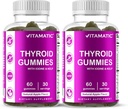 Vitamatic 2 Πακέτο Vegan Thyroid Υποστήριξη Gummies με Iodine & Kelp – 60 Count – Plant-based – Υποστηρίζει την ενέργεια & Μεταβολισμός