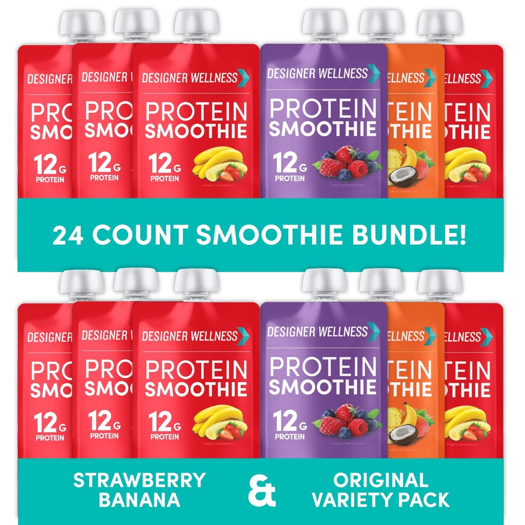 Σχεδιαστής Wellness Protein Smoothies Ποικιλία Συσκευασία και φράουλα Banana Bundle