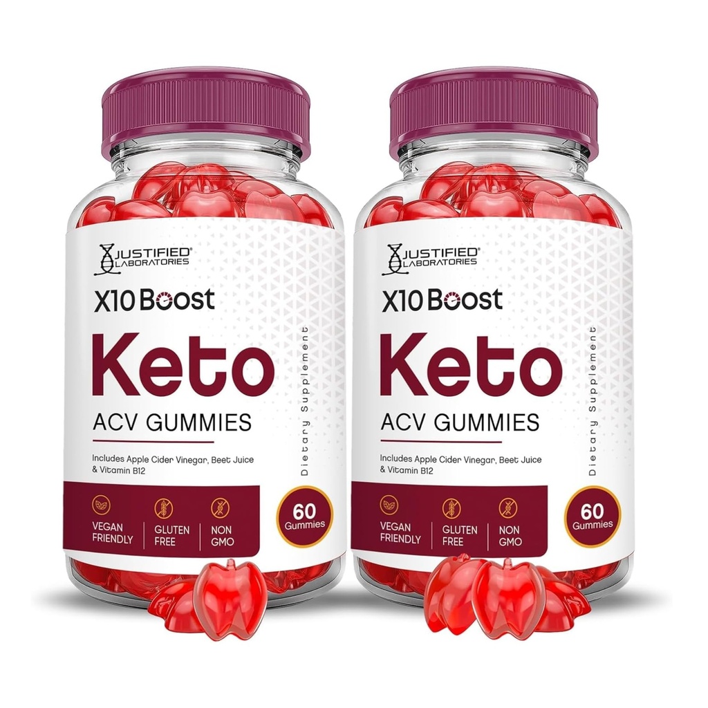 Justified Laboratories (2 Pack X10 Boots Keto ACV Apple Cider Vinegar Boost Formed with Pomegranate Beet Juice Powder B12 Vegan Non GMO 120 Gummies