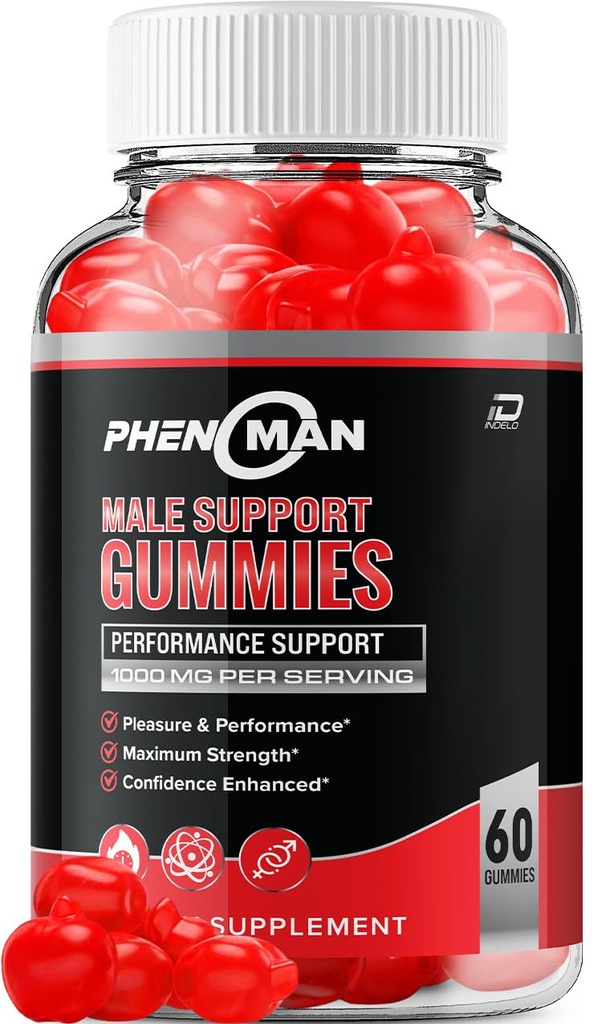 Phenoman για άνδρες Gummies – Pheno Man Max Performance, Phenoman Advanced Formula, Extra Strength Φυσικό συμπλήρωμα για την ανάπτυξη των μυών και τη συνολική υποστήριξη και κριτικές για την υγεία (1 πακέτο – 60 Gummies)